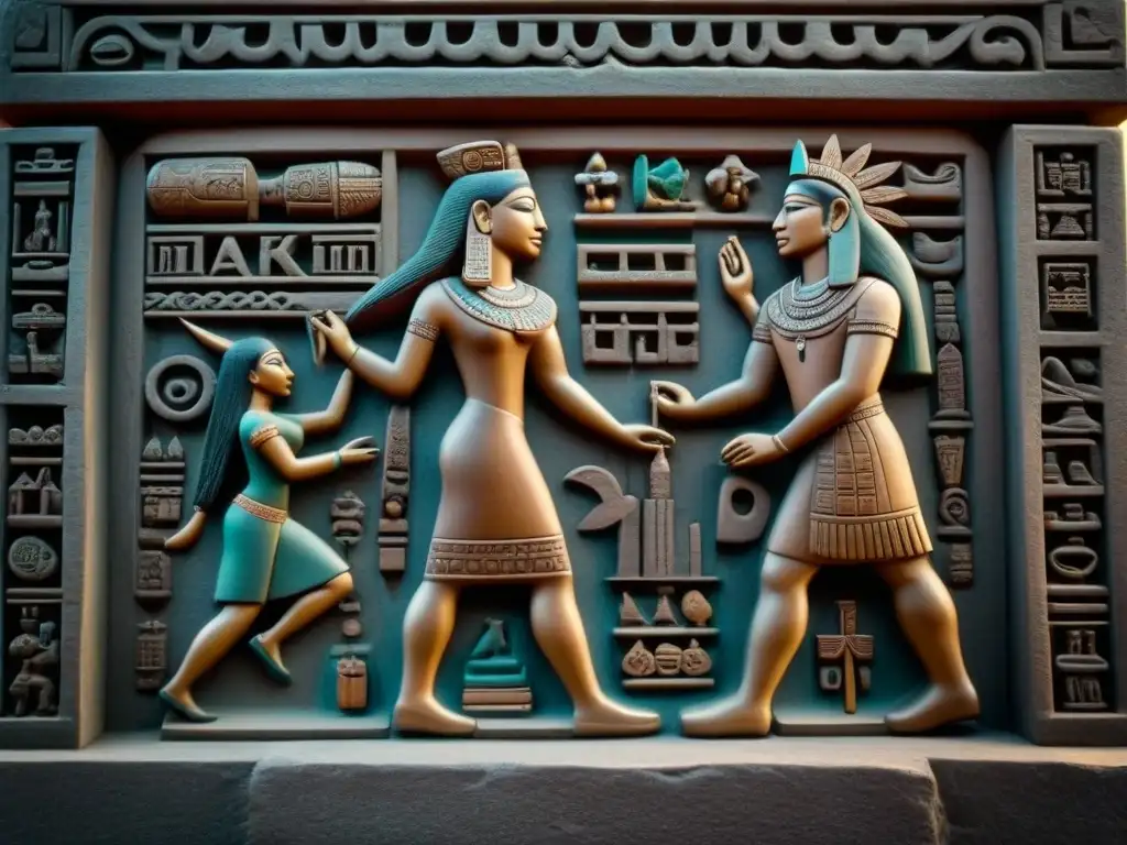 Descubre antiguas tradiciones en hieroglíficos mayas esculpidos en piedra