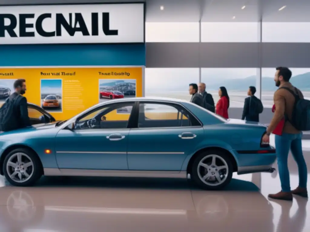 Clientes felices eligen seguro al rentar auto en aeropuerto Clientes felices recogen coche alquilado en aeropuerto con seguro alquiler coche viaje