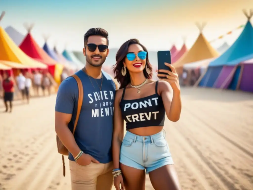Estilo único en festival de música: moda y diversidad en la carretera Una colorida moda festivales de música carretera, con looks únicos y vibrantes en un escenario mágico