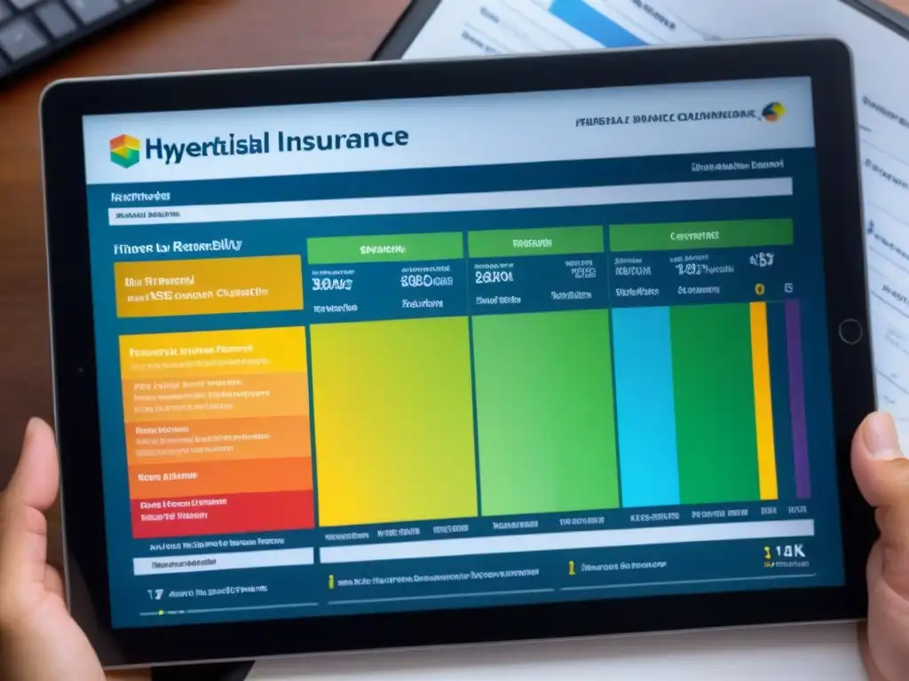 Comparativa seguros coche: precios y coberturas detalladas Comparativa detallada de seguros de alquiler de coche en tablet digital