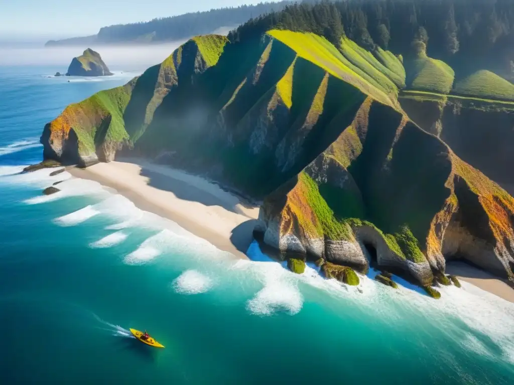 Exploración acuática en la costa de Highway 101: acantilados, cuevas y vida marina bajo el sol brillante