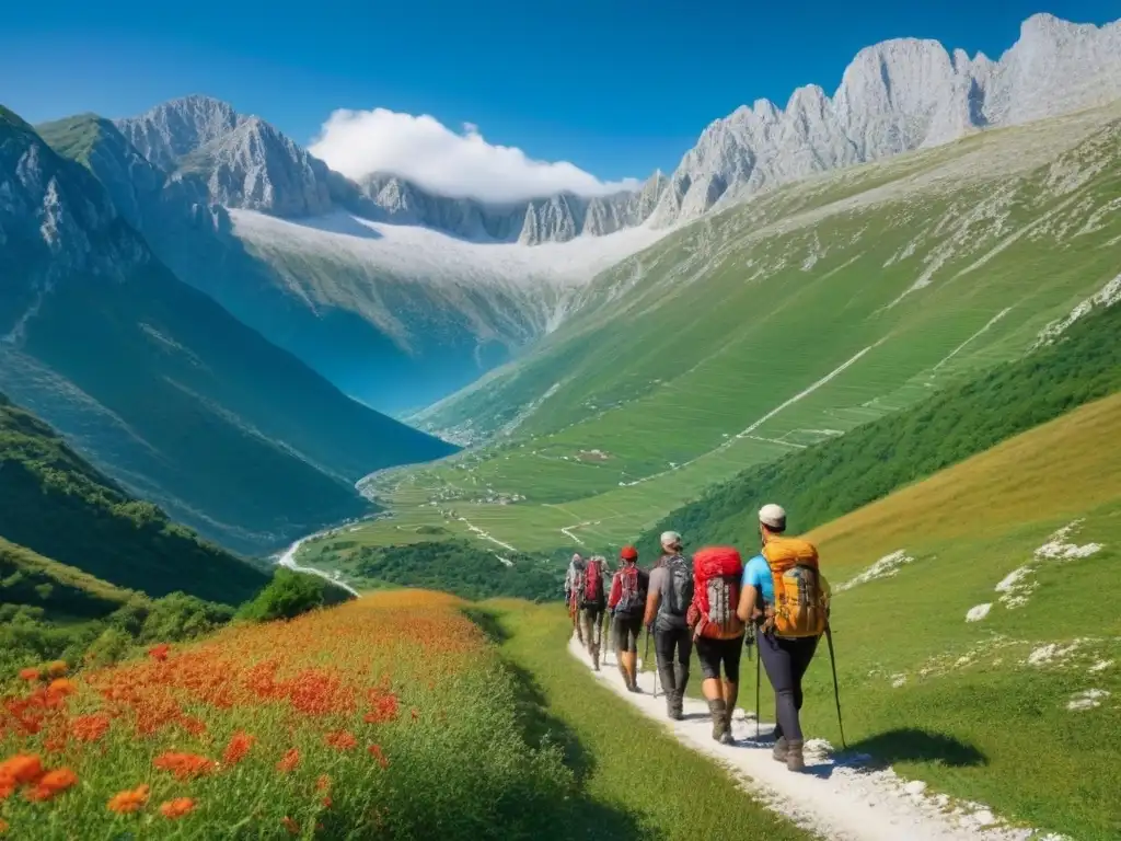 Aventura épica: Senderismo en los Alpes Albaneses Un emocionante trekking por Los Balcanes Albania entre picos nevados y flores silvestres