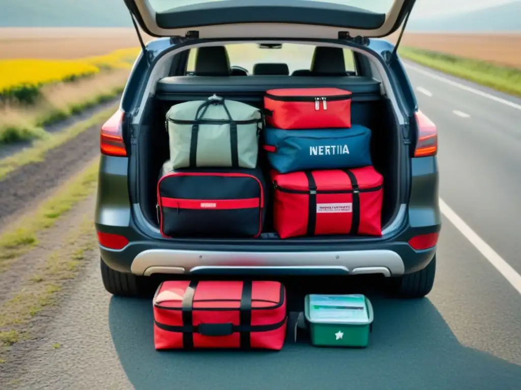 Equipaje esencial para travesías internacionales en carretera: maletero organizado con meticulosidad para aventuras preparadas y eficientes