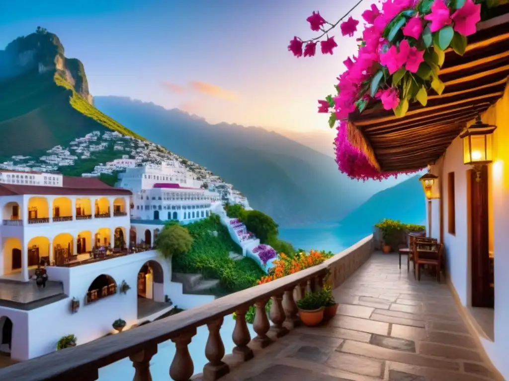 Un hotel boutique encantador en un pueblo local, con arquitectura tradicional y colores vibrantes, rodeado de tradiciones locales y viajes