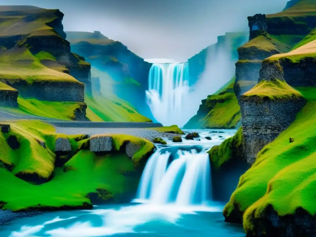 Espectacular cascada de Gullfoss en Islandia Impresionante cascada Gullfoss en Islandia, reflejando su belleza natural y grandiosidad