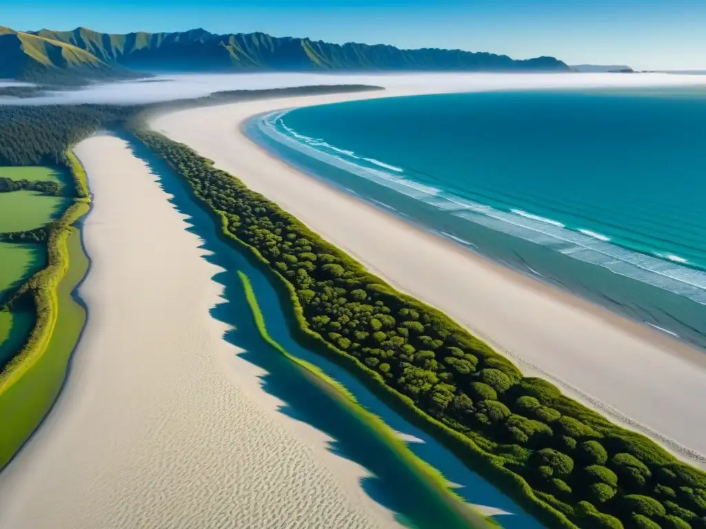 Playa de 90 Millas en Nueva Zelanda: paisaje remoto y aventurero Explora la majestuosa Carretera 90 Mile Beach en Nueva Zelanda, con su dorada arena y aguas turquesas