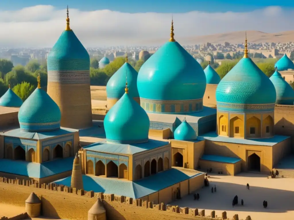 Samarkand, la joya de la Ruta de la Seda La majestuosidad de Samarcanda en la Ruta de la Seda: cúpulas turquesas, vendedores locales y turistas explorando maravillas arquitectónicas