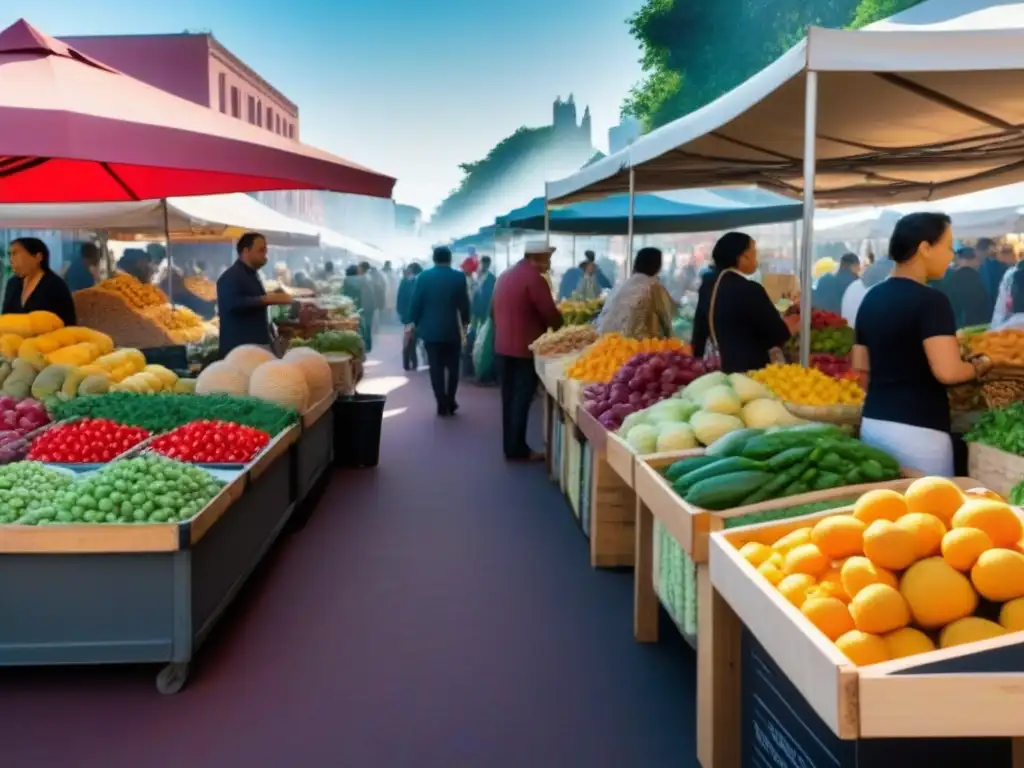 Mercado multicultural repleto de colores y sabores de América del Norte Un mercado vibrante en una ruta gastronómica por carreteras icónicas, repleto de colores y olores de Norteamérica