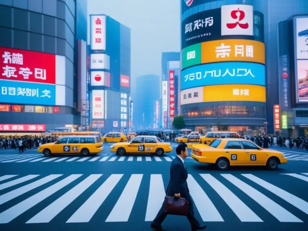 Tokio en hora punta: caos ordenado y vibrante Multitud en cruce de Tokio, Japón, hora punta
