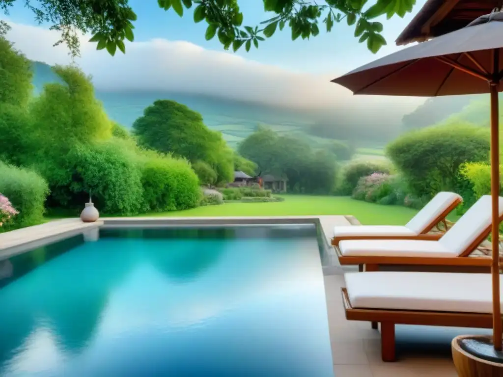 Retiro de lujo en spa campestre: oasis de tranquilidad Un oasis de serenidad en un spa de lujo en medio de la naturaleza