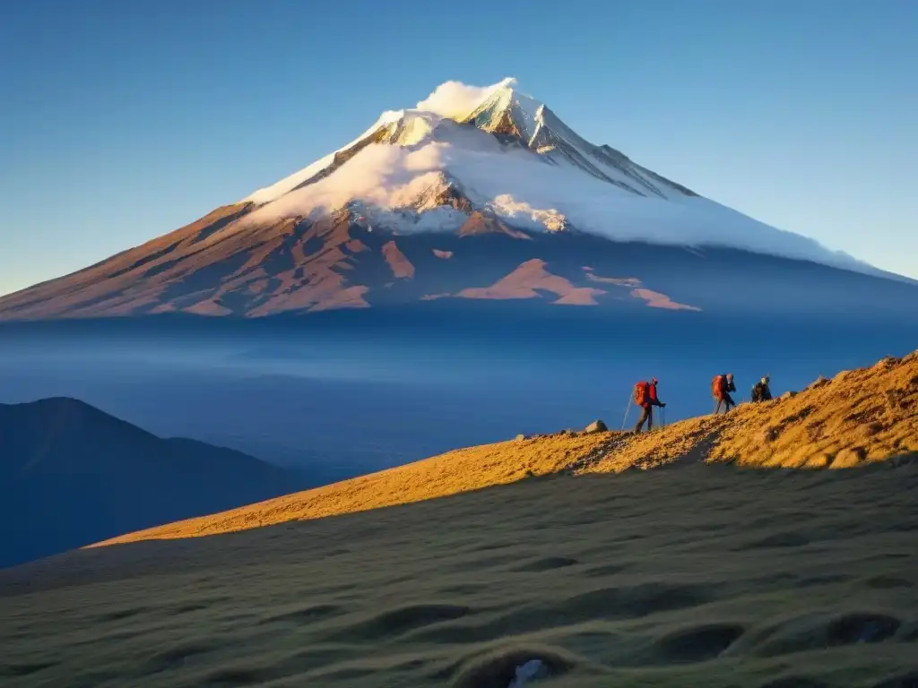 Pico de Orizaba al atardecer: majestuosidad en México Un paisaje impresionante del majestuoso Pico de Orizaba al atardecer, transmitiendo la grandeza y belleza del ascenso