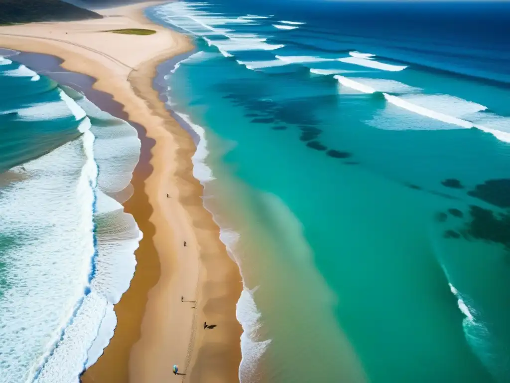 Paraíso surfero: playa australiana de aguas cristalinas y olas perfectas Un paraíso de surf en Australia: aguas cristalinas, olas perfectas y palmeras en la costa