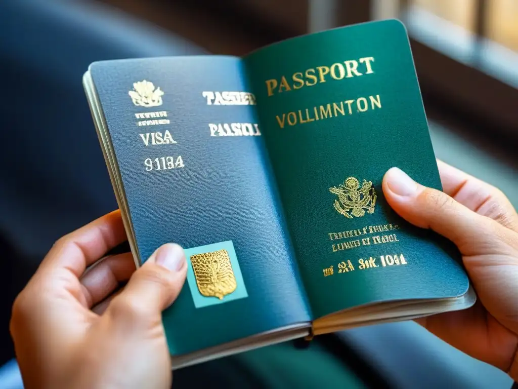 Pasaporte lleno de sellos internacionales: la historia de un viajero Un pasaporte lleno de visas y sellos de entrada de distintos países