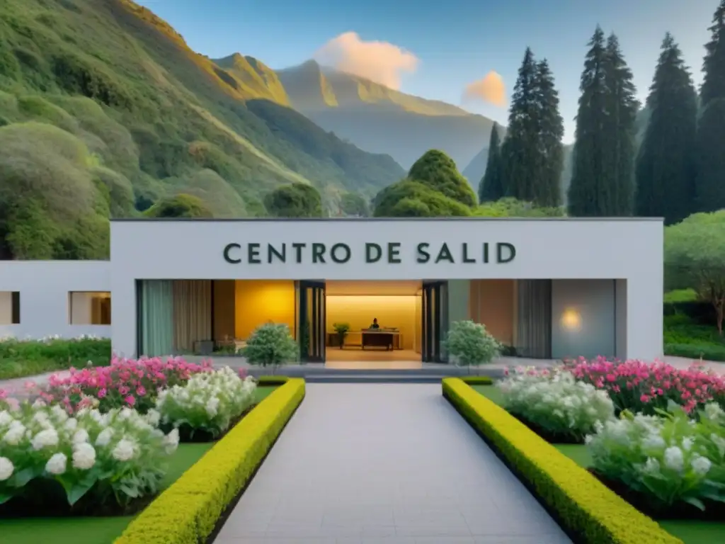 Centro de Salud en la Naturaleza: Bienestar y Serenidad Un refugio de salud escondido entre exuberante vegetación, donde la naturaleza y la atención médica se fusionan