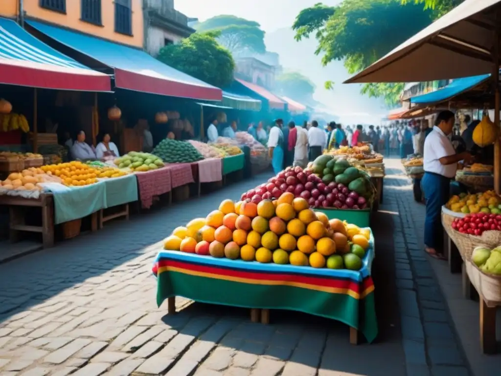 Mercado latinoamericano: color, sabor y tradición Experimenta los sabores auténticos de América Latina en un bullicioso mercado local