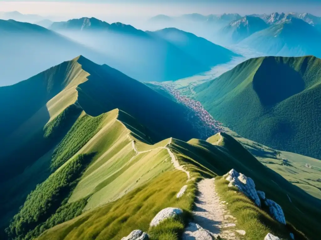 Panorámica impresionante desde la cima del Monte Prokletije en los Balcanes Trekking por Los Balcanes: Majestuosa vista panorámica desde la cumbre del Monte Prokletije en Albania