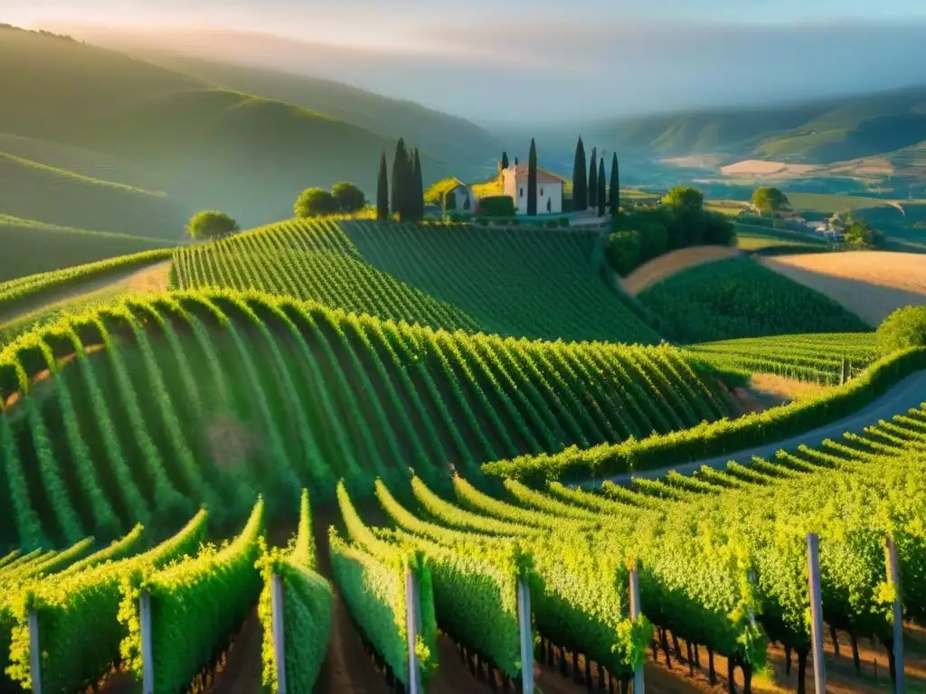 Viaje de ensueño por viñedos dorados: descubre la magia del vino Un viaje de exploración entre rutas de vinos, bodegas y carreteras en un paisaje dorado de viñedos