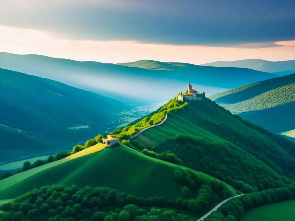 Esplendor en los Balcanes: vistas aéreas de paisajes naturales y pueblos pintorescos Viaje a través de carreteras balcánicas entre valles verdes, puentes antiguos y aldeas pintorescas