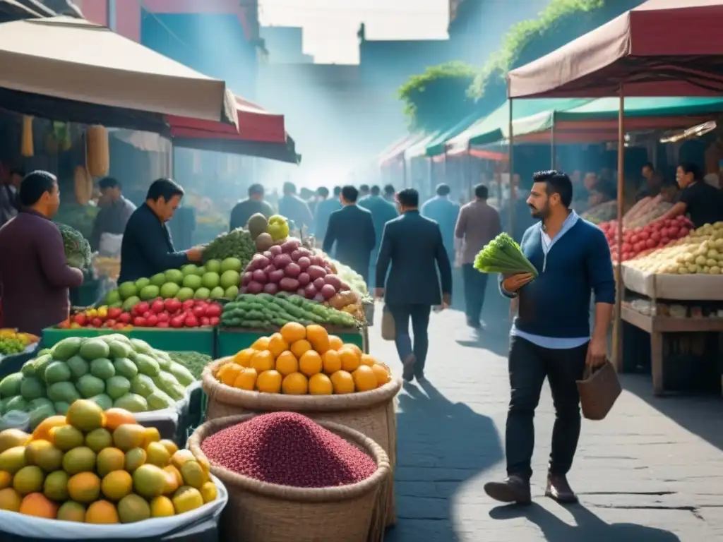Mercado vibrante de México: colores y sabores auténticos Vibrante mercado al aire libre en México, con sabores auténticos América Latina viaje