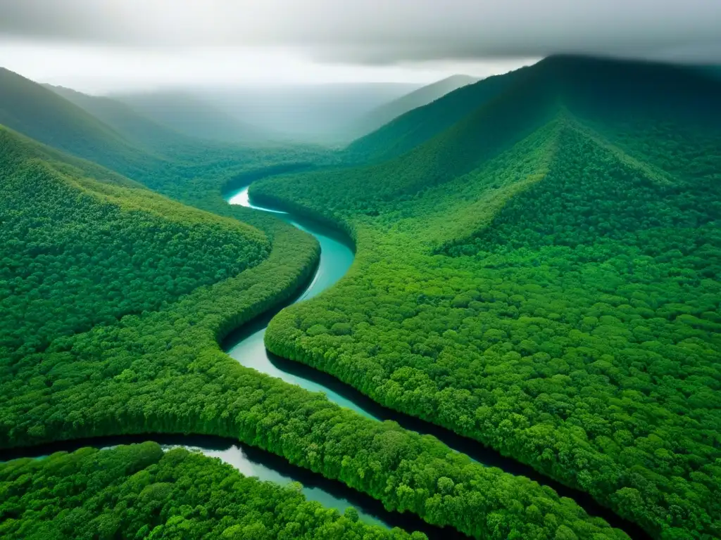 Maravilla verde: Daintree Rainforest en Australia Vista aérea impresionante de la exuberante Selva Daintree en Australia, resaltando su biodiversidad en la Carretera de la Selva Australia